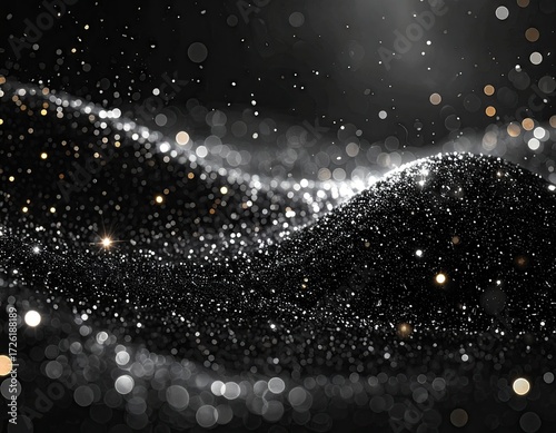 Abstract Black and Gold Glitter Texture
