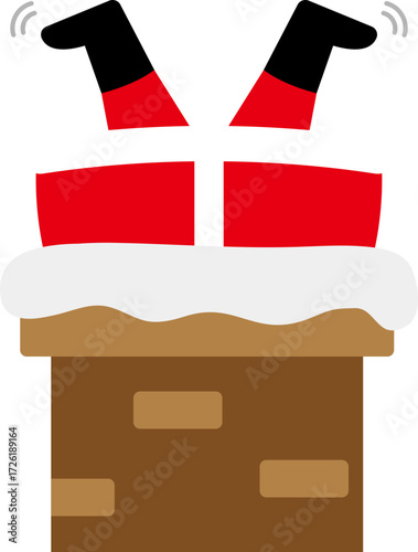 굴뚝에 들어간 산타클로스