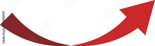 3D風の曲線の矢印、単体、赤
3D style curved arrow, single, red
