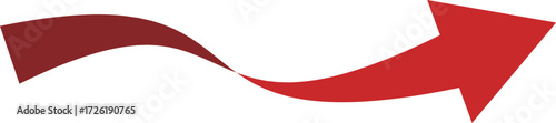 3D風の曲線の矢印、単体、赤
3D style curved arrow, single, red
