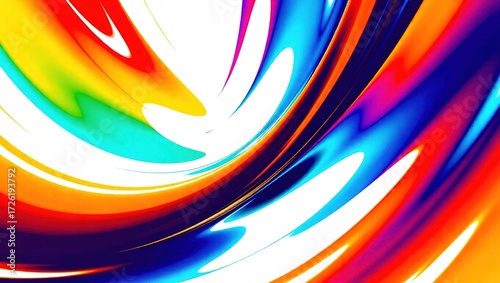 Swirling Spectrum: A Vibrant Abstract of Rainbow Hues and Dynami