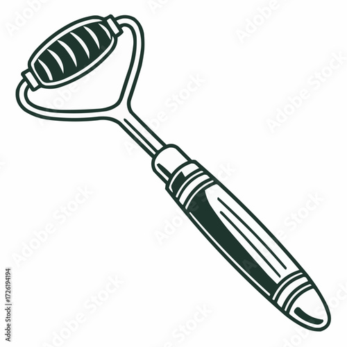 Facial roller, elegant design, beauty tool, minimalist style, copy space