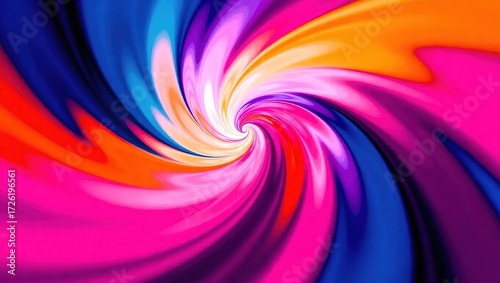 Vibrant Swirl of Pink, Purple, Blue, and Orange Abstract Art