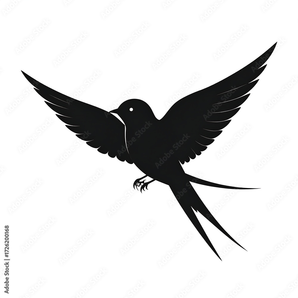 Obraz premium Silhouette of a bird in flight