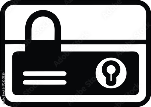 Smart card lock vector icon.