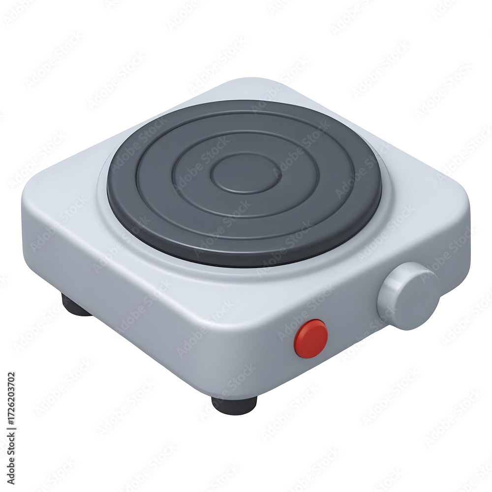 Fototapeta premium Hot Plate Isolated on White Background