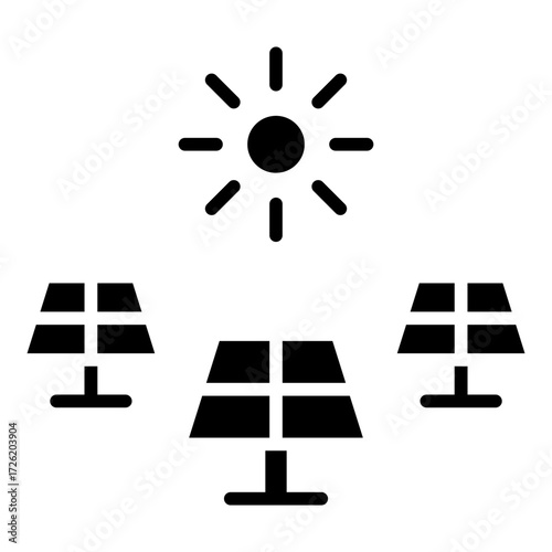 Solar Panels Glyph Icon