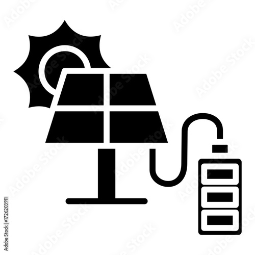 Solar Cell Glyph Icon