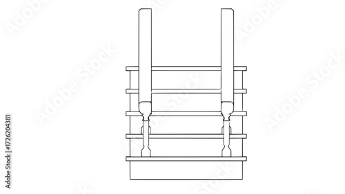 Staircase Balustrade Designs 2D vector