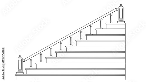 Staircase Balustrade Designs 2D vector