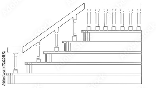 Staircase Balustrade Designs 2D vector