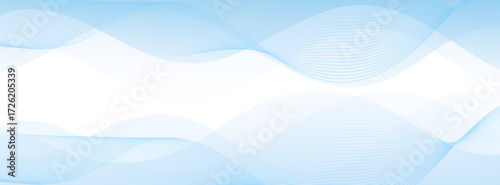 A modern digital design of soft blue translucent waves, creating a serene and flowing conceptual abstract background