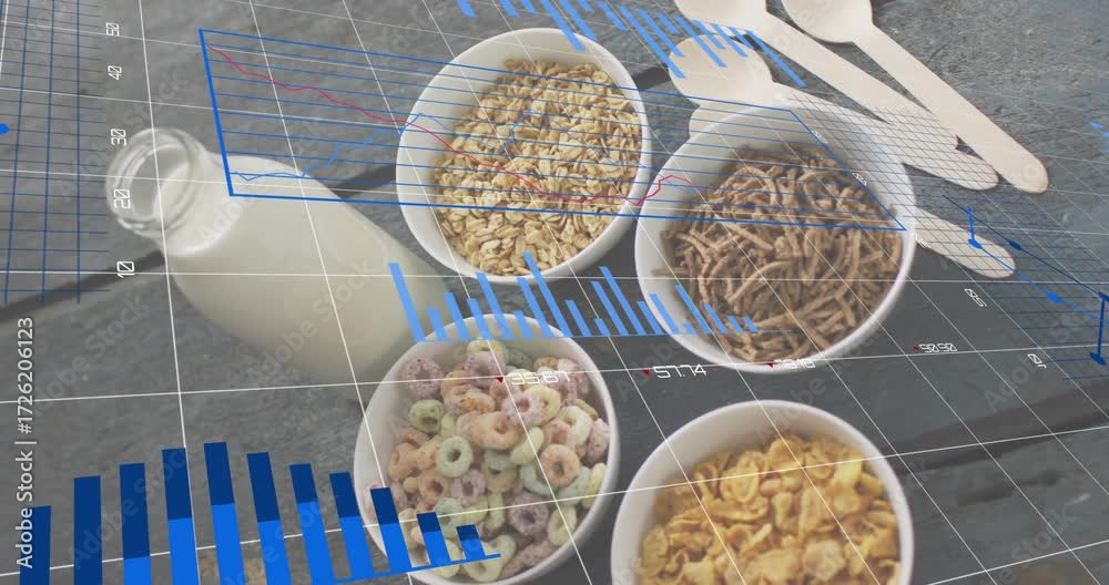Spoon Grid On load grid fading in over cereal bowls, milk bottle, spoons, charts ...