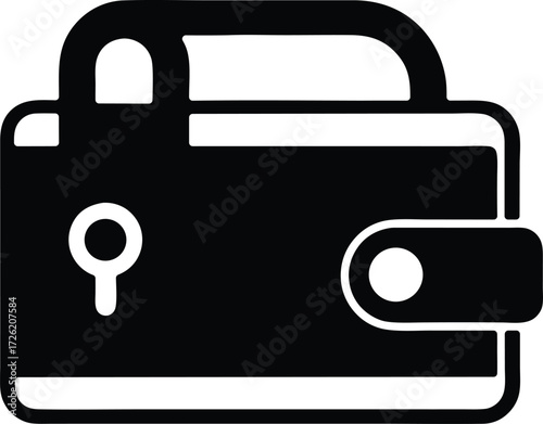 Wallet lock vector icon.