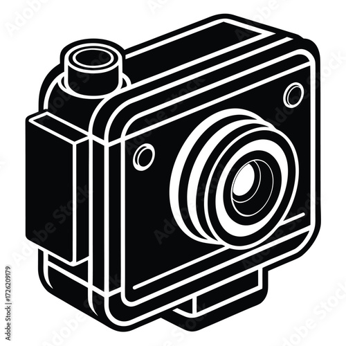 4k action camera  isolated on white background.eps