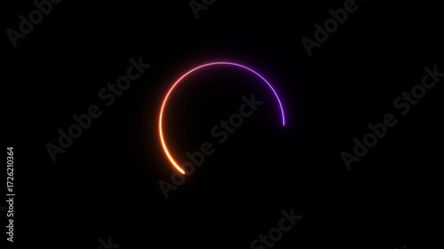 Wallpaper Mural Orange and magenta color bright neon light circle Animation. Glowing neon line and creating a stunning 4k video.	 Torontodigital.ca