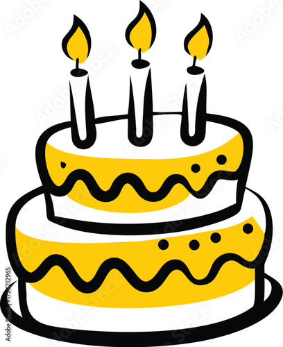 birthday cake with candles symbol isolated sweet d (1).eps