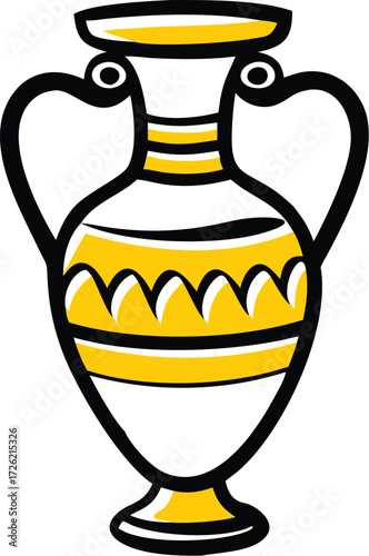 ancient greek amphora vase  isolated on white back.eps