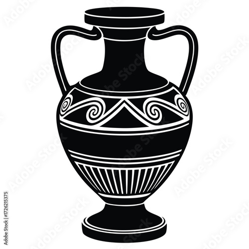 ancient greek amphora vase  isolated on white back (1).eps