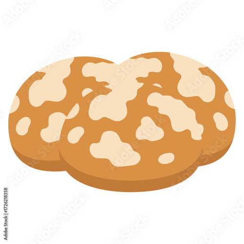 Pryaniki Russian honey bread cookies flat color vector illustration template design