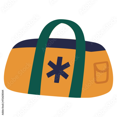 emergency medical bag flat color vector illustration template design