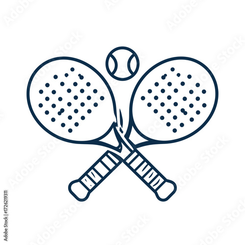 Padel Tennis Equipment A Vector Illustration of Rackets and Ball for Sports and Recreation