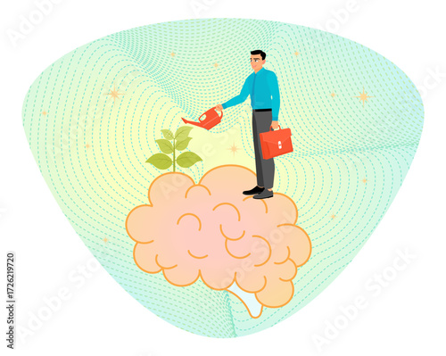 Growth mindset and positive attitude concept to learn new thing.