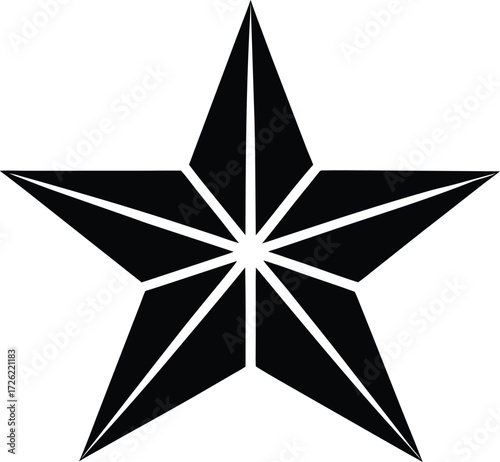 christmas star black vector icon isolated on white.eps