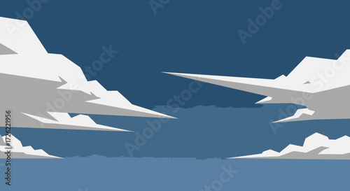 Clouds in the sky with a blue background and a clear view.