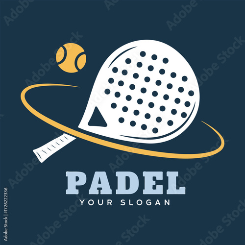Padel Logo Design Racket and Ball Icon with Modern Sports Branding