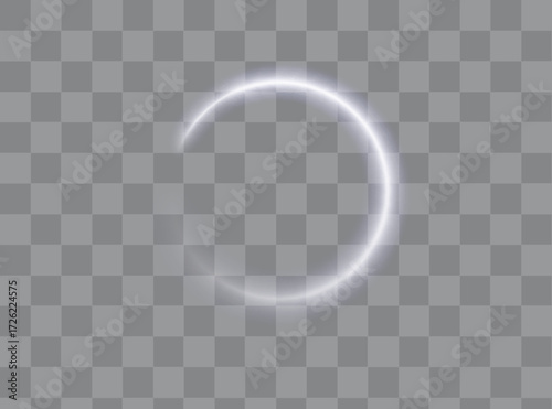 Light white Twirl. Curve light effect of white line. Abstract luxury white light vector flare semicircle and spark light effect. Luminous white circle portal. PNG