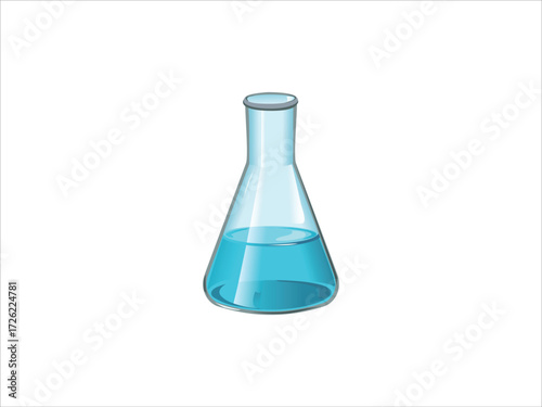 High quality 3D realistic render of laboratory glassware and scientific apparatus used for chemistry and biology experiments in professional settings