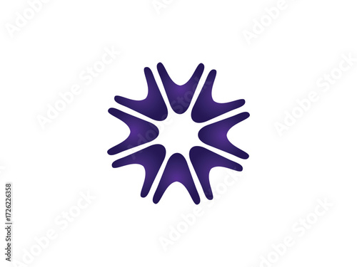 Modern abstract flower logo design template featuring symmetrical floral elements in minimal style for branding, beauty, wellness, and creative business identity use