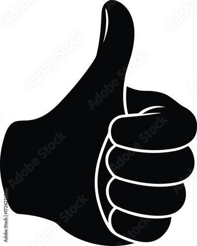 hand vector silhouette showing a thumbs up gesture.eps