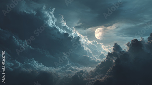 Dramatic Sky with Dark Clouds and a Bright Sun