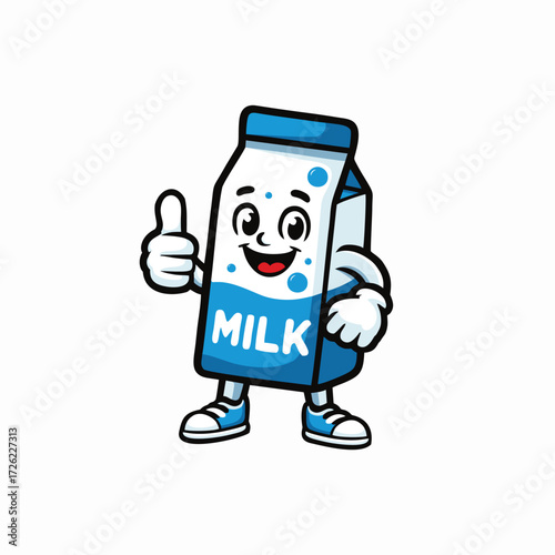 Milk mascot vector design art illustration