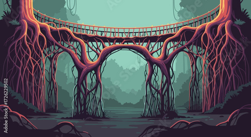 Mystical Root Bridge - A Fusion of Nature and Architecture.