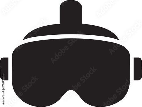 Virtual Reality Gaming Headset and Goggles Silhouettes Vector