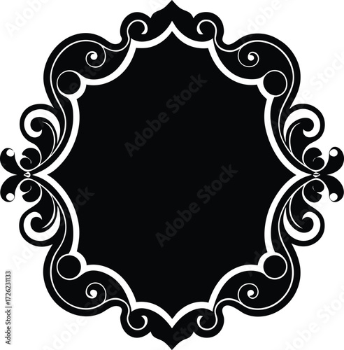 ornate gold scroll border frame silhouette templat.eps