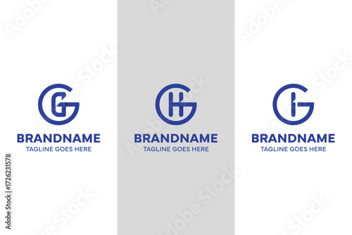 Letters GG GH GI Monogram Logo, for brand with GG G GH HG GI IG initials