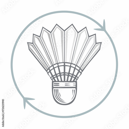 Green Screen Shuttlecock Badminton Technology Icon for Sports and Chroma Key Effects