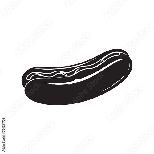 Black and White Hot Dog with Toppings