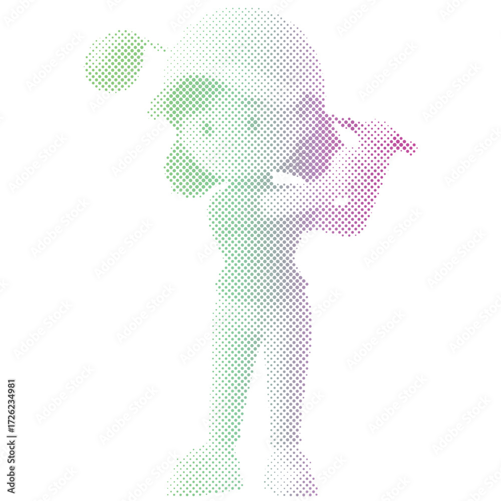 custom made wallpaper toronto digitalHalftone dots pattern of a female golf player with cartoon style with gradien colour