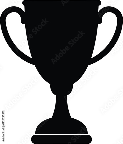 trophy cup with handles black silhouette vector il.eps
