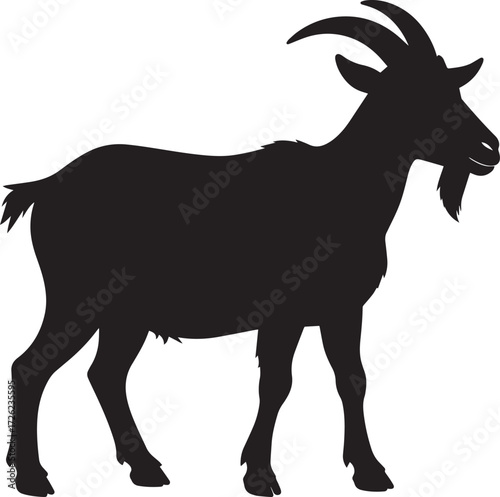  Grazing Goat Silhouette Vector Illustration