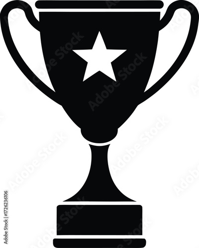 trophy reward top view black silhouette vector on .eps