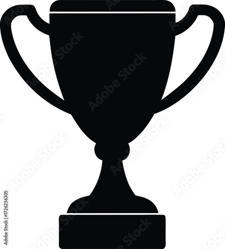 trophy reward with handles black silhouette vector.eps