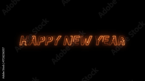 HAPPY NEW YEAR – Neon Sign Text Animation 4K | Glowing Light Effect