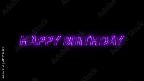 HAPPY BIRTHDAY – Neon Sign Text Animation 4K | Glowing Light Effect