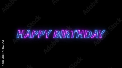 HAPPY BIRTHDAY – Neon Sign Text Animation 4K | Glowing Light Effect